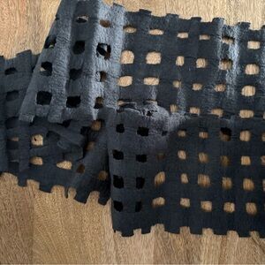 Gray Felted Wool Cutout Scarf